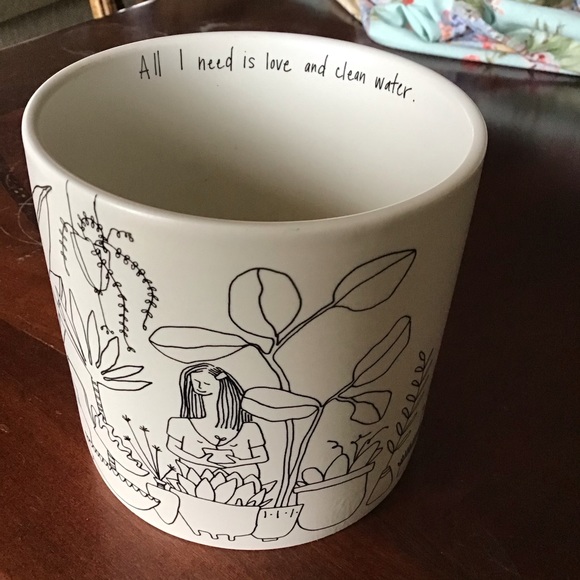FINAL SALE All I Need is Love and Clean Water Plant Pot Holder - Picture 1 of 4